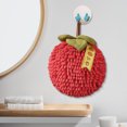 thumbnail image 3 of Towels for Bathroom, Set of 1 Cute Fruit Decorative Fuzzy Ball Hand Towel with Loop for Kitchen, 3 of 5