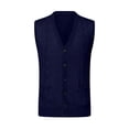 thumbnail image 4 of Styesk Jackets for Men Men's Wool Sleeveless Waistcoat Loose Knitted Solid Color Cardigan, 4 of 4