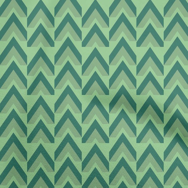 oneOone Tissu Popeline de Coton Vert Mer Tissu Géométrique pour Robe Tissu Imprimé au Mètre 42 Pouces de Large