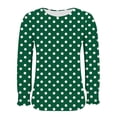 thumbnail image 4 of HAiming Chemises à Pois pour Femmes Décontractées à Col Rond Hauts à Volants Plissés Blouse Basique Chic T-Shirts de Travail, 4 of 6