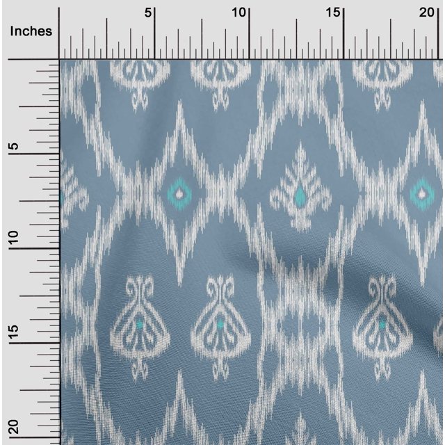 oneOone Cotton Cambric Fabric Geometric Ikat Decor Fabric Printed BTY 56 Inch Wide