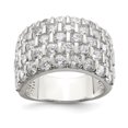 thumbnail image 1 of 925 Sterling Silver Cubic Zirconia Wide Band Ring, 1 of 2