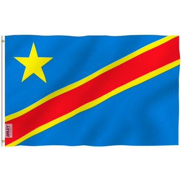 ANLEY Fly Breeze Drapeau de la République Démocratique du Congo 3 X 5 Pieds - Drapeaux Congo-Kinshasa en Polyester