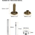 thumbnail image 2 of 200 Sets Leather Rivets 12 x 8mm Metal Double Cap Rivet Snaps Studs Fasteners with 3pcs Setting Tools Rivets for Leather Craft DIY Repair Decoration, Bronze, 2 of 7