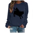 thumbnail image 1 of Mode Femme Chandail Col Rond Manches Longues Blouses Imprimées Chandail en Molleton Tops, 1 of 1