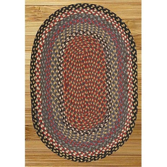 Capitol Earth Rugs 03-043 Burgundy-Blue-Gray Jute Braided Rug