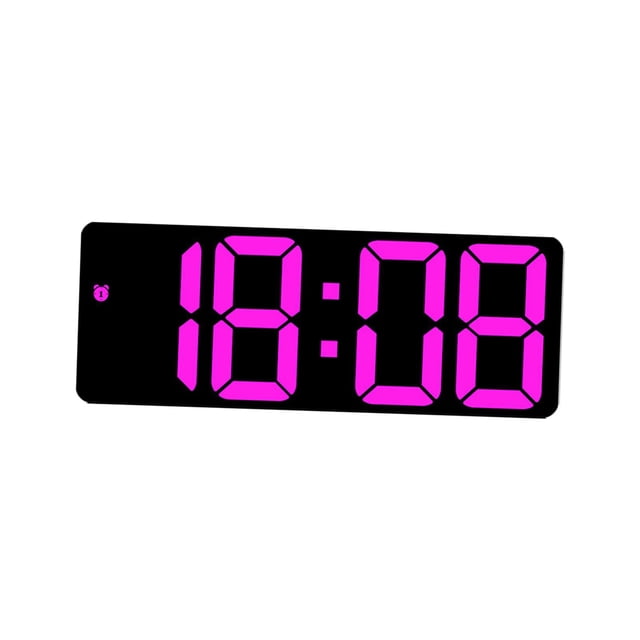 GUOOL Horloge Murale Numérique Calendrier Répétition Table Horloge de Bureau Électronique Alarme LED Rose Rose Rouge