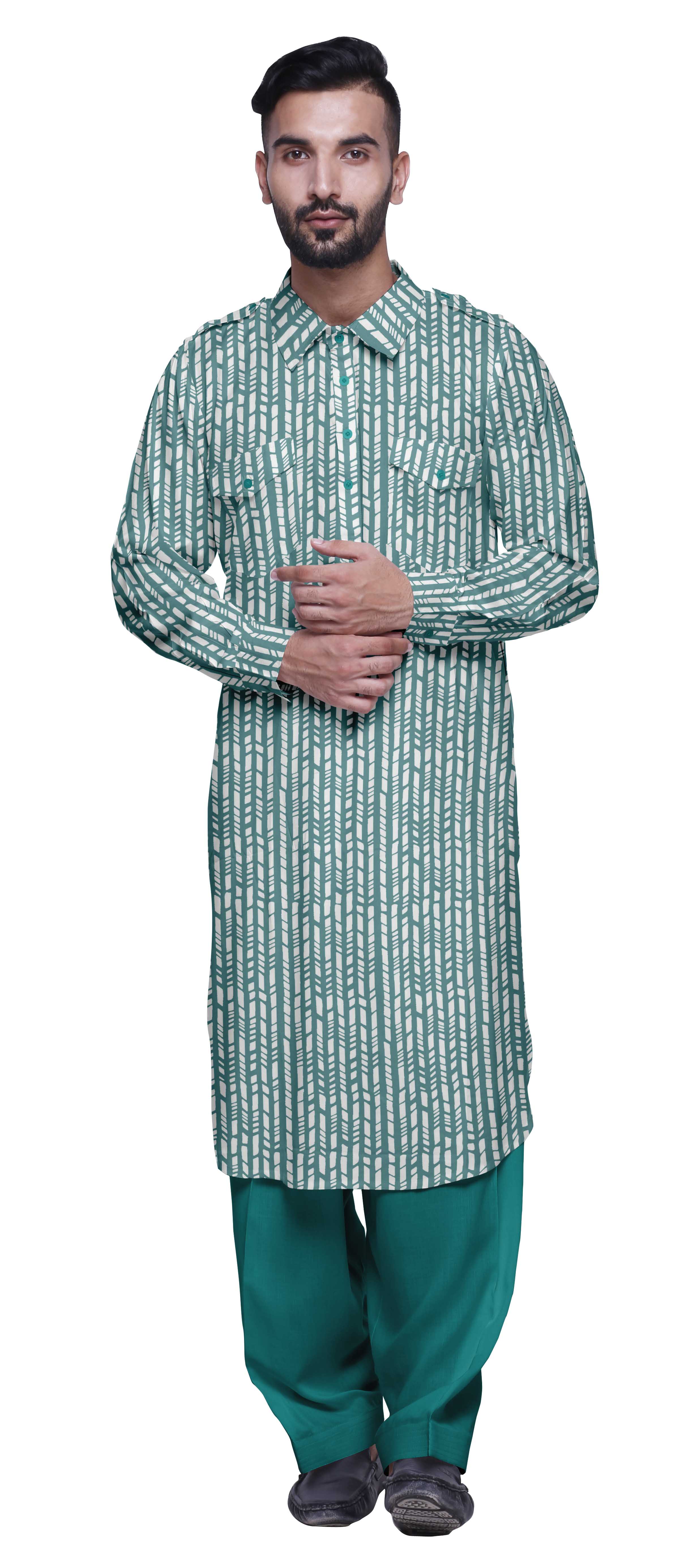 Atasi Punjabi Kurta Pajama For Men Casual Printed Mens Kurta Pajama Set