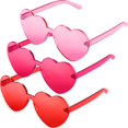 thumbnail image 1 of ORUYROP Heart Shape Sunglasses Rimless Transparent Heart Glasses Colorful Party Favors, 1 of 7