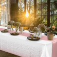 thumbnail image 4 of MesaSe 1 Pack Plastic Table Cloth Cover + 1 Pack Satin Table Runner for Parties  Disposable Tablecloth for Rectangle Tables  Birthday Wedding Graduation Mather Valentine‘s Day Christmas P, 4 of 8