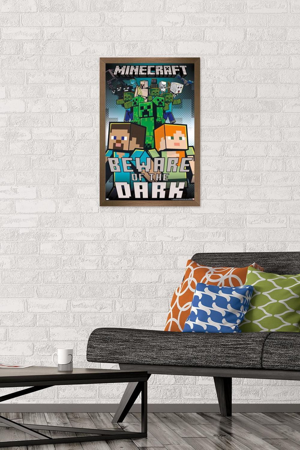 Minecraft - Beware Of The Dark Wall Poster with Magnetic Frame, 22.375" x 34"