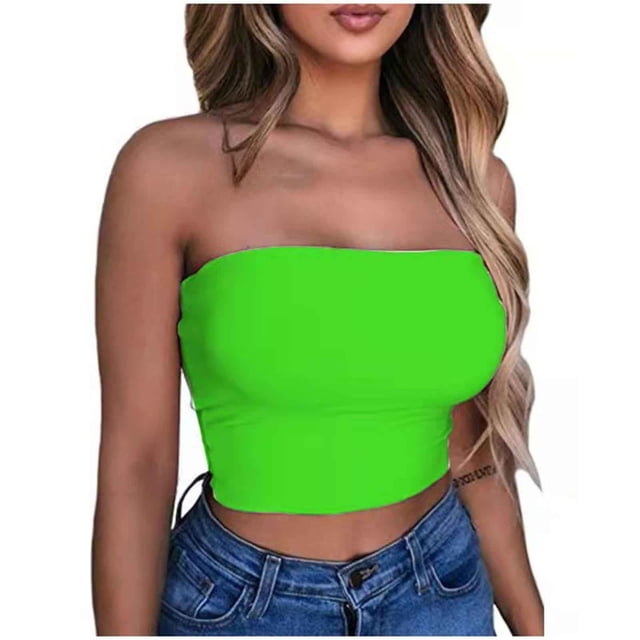 Tube Tops, Womens Solid Color Sports Summer Fashion Casual Tube Tops
