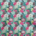 thumbnail image 1 of oneOone Tissu Viscose Georgette Turquoise Vert Floraux Matériel de Robe Tissu Imprimé Tissu au Mètre 42 Pouces de Large, 1 of 4