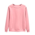 thumbnail image 1 of Moxiu Chandails à Col Rond pour Femmes Automne Manches Longues en Molleton Chandail de Base Uni Chandail à Enfiler Hauts Chandail Jumper Chandail Rose,TTTG, 1 of 6