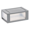 thumbnail image 2 of IRIS 5 L Small Stackable Storage Drawers Gray/Clear, 5 Pack, 2 of 14