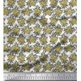 thumbnail image 1 of Soimoi Modal Satin Fabric Leaves & Floral Block Print Sewing Fabric Yard 42 Inch Wide, 1 of 3