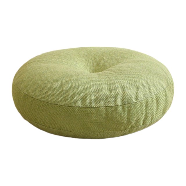 jinwen Coussin de Méditation 40x13 cm Coussin de Sol Rond pour Salon Chambre Prière Vert