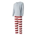 thumbnail image 3 of Nituyy Ensembles de Pyjamas Assortis pour la Famille d'Automne Hauts à Manches Longues à Col Rond + Pantalons à Rayures Ou Combinaison à Rayures à Manches Longues, 3 of 7