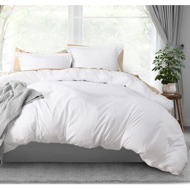 Utopia Bedding Housse de Couette Format Très Grand - 1 Housse de Couette avec 2 Taies d'Oreiller - Housse de Couette 3 Pcs avec Fermeture Éclair - Microfibre Brossée Ultra Douce, 104 X 90 Pouces (Très Grand, Blanc)
