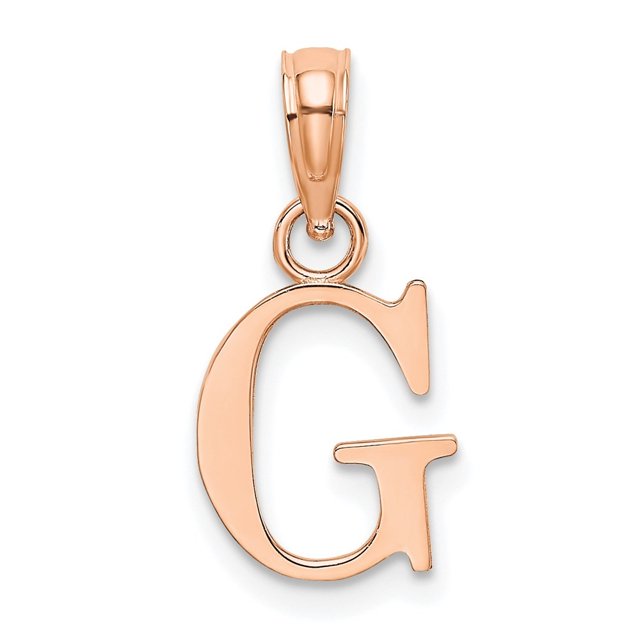 Diamond2Deal 14K Rose Gold Block Letter G Initial Pendant for Women
