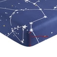 thumbnail image 2 of Marina Decoration Ultra Soft Silky Deep Pocket Rich Printed Bedding Rayon from Bamboo All Season Sheet Set with Pillowcases, Navy Blue Asterism Pattern, 2 of 7