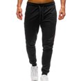 thumbnail image 1 of Innerwin Trousers Drawstring Men Bottoms Sport High Waisted Casual Pants Black S, 1 of 7
