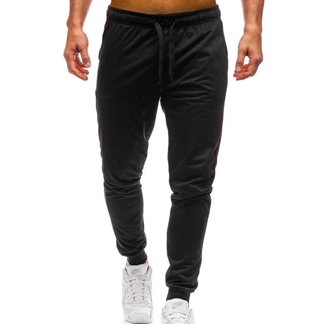 Innerwin Trousers Drawstring Men Bottoms Sport High Waisted Casual Pants Black S