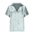 thumbnail image 4 of Plebaso Blouses Élégantes pour Femmes 2025 Manches Courtes Décontractées Col en V T-Shirts de Mode pour Femmes, 4 of 6