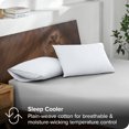 thumbnail image 2 of Bare Home Percale Weave Pillowcase Set - 300 Thread Count - 100% Organic Cotton - Standard, White, 2 of 4
