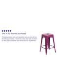 thumbnail image 5 of Commercial Grade 4 Pack 24" High Backless Purple Indoor-Outdoor Counter Height Stool, 5 of 5