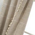 thumbnail image 4 of LUXUR Window Curtain Panel Drapes Treatments Boho Grid Curtains Rod Pocket Bohemian Long Light Filtering Linen Textured Home Decor 1#Coffee W:24"x H:35"/ 60cm*90cm, 4 of 7