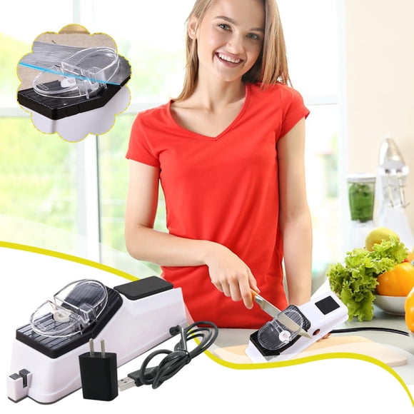 TIMIFIS Aiguiseur de Couteaux Aiguiseur de Couteaux Aiguiseur de Couteaux pour la Maison Aiguiseur de Couteaux 5 Secondes pour Aiguiser Polir avec Couvercle Protecteur USB Interfac Appareils de Cuisine