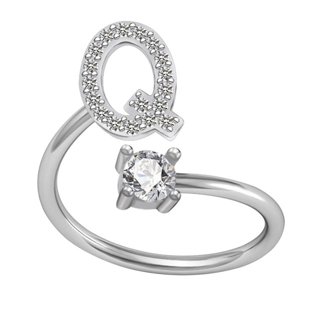 PVCS Bague Mode Exquise 26 Style Alphabet Anglais Lettre Bague en Cuivre