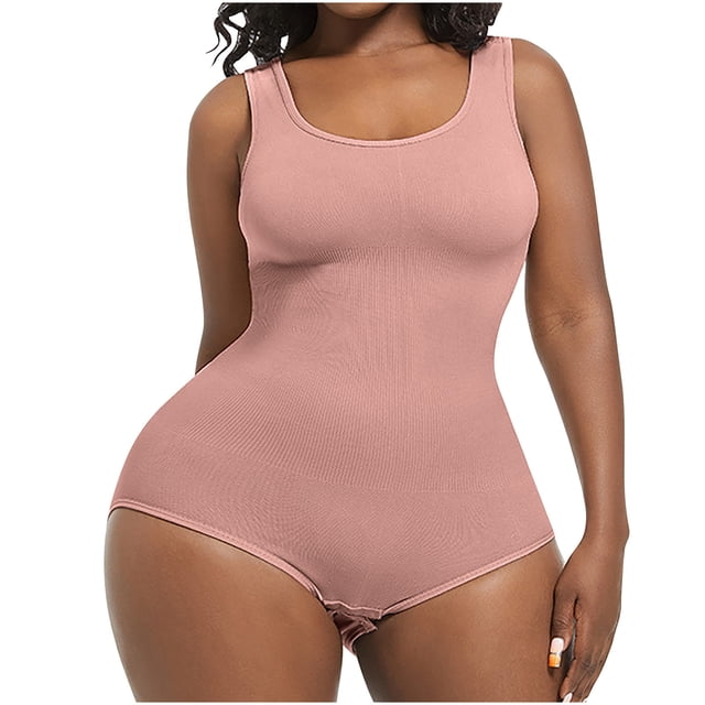 Dealovy Justaucorps pour Femmes Combinaison Sans Manches Col Rond Entraînement Sans Coutures Gaine 1 Pce Couche de Base Ensembles
