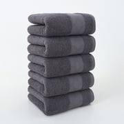 TIMIFIS Bath Towels 5 PCS Bath Towels Set for Bathroom Cotton Thick Soft Absorbent Towel Set of 5 Household Wash Face Gift Towel Cotton Face Washcloth
