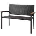 thumbnail image 1 of Costway Outdoor Patio Rattan Wicker Bench Loveseat Chair Armrest Garden Deck, 1 of 7