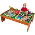 thumbnail image 1 of KidKraft Ride Around Town Wood Train Table & 100 Piece Toy Set | 17836, 1 of 9