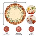 thumbnail image 5 of Fall Thanksgiving Tablecloth, Buffalo Plaid Thanksgiving Round Table Cloth 60 x 60 for Farmhouse Decor,Perfect for Kitchen Dinner, Restaurant ,Outdoor Holiday Picnic Table Cover, 5 of 5