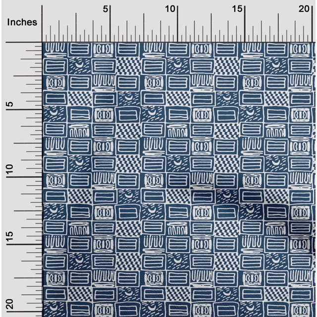 oneOone Georgette Viscose Dark Navy Blue2 Fabric Geometric African Sewing Craft Projects Fabric Prints By Yard 42 Inch Wide