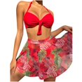 thumbnail image 1 of Birdeem Womens Printed High Waisted Split Swimsuit Three-Piece Swimsuit Set, 1 of 1