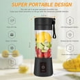 thumbnail image 3 of Graflsoa Mélangeur Portable USB Rechargeable 2000mAh avec 6 Lames en Acier Inoxydable pour Smoothies Frais, Jus et Shakes - Capacité de 380 ml, Design Compact pour Voyage, Gym et Usage Extérieur, 3 of 7