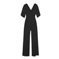 thumbnail image 5 of Pxiakgy Combinaisons pour Femmes Combinaison Décontractée Mode Taille Haute Jambes Larges Noir + L, 5 of 5