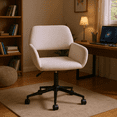 thumbnail image 1 of Homy Casa Ergonomic Task Chair, Adjustable Height with Swivel Base, Beige Chenille Fabric, 1 of 10