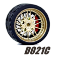 thumbnail image 1 of Carlomo Roues 1/64 pour Modèle de Voiture D-Class 2 Ensemble de Détail en Alliage Pièces de Réparation avec Pneus en Caoutchouc Disques de Frein Passe-Temps Adultes D021C, 1 of 6