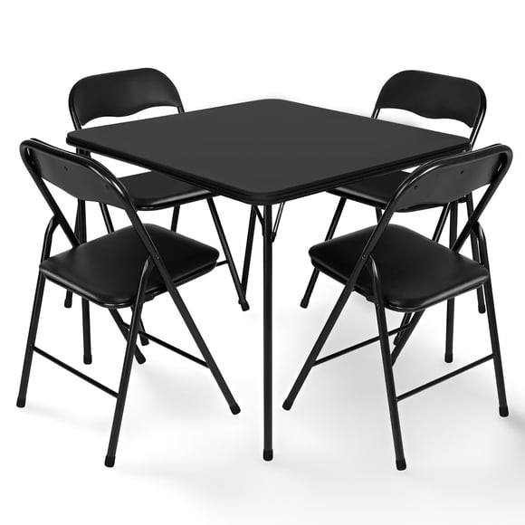 Peakform Ensemble de 5 Tables et Chaises Pliantes en Vinyle pour la Maison et les Espaces Intérieurs
