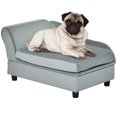 thumbnail image 1 of PawHut Pet Sofa Couch w/ Storage Function Sponge Cushioned Bed, Grey, 1 of 10