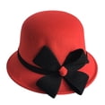 thumbnail image 1 of Chapeau Melon Petit pour Femme, Automne et Hiver, Nœud, Bout Rond, Décontracté, Style Bassin de Pêcheur, 1 of 3