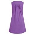 thumbnail image 3 of Innerwin Mini Dress Button Women Sundress Beach Solid Baggy Bohemian Purple S, 3 of 4