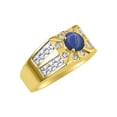 thumbnail image 3 of RYLOS Men's Rings 14K Yellow Gold Designer Starburst 7MM Round Gemstone & Diamond Ring Blue Star Sapphire September  Size 9, 3 of 7