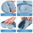thumbnail image 3 of DEBGFS 8Pcs Silicone Baby Feeding Set Soft Baby Weaning Supplies Cute Self Feeding Eating Utensils Set Dishwasher Safe for Baby Green,blue, 3 of 8
